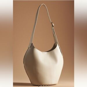 Anthropologie Faux Leather Bucket Tote Bag